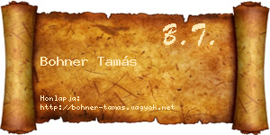 Bohner Tamás névjegykártya