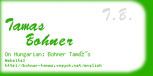 tamas bohner business card
